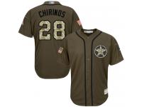 #28 Robinson Chirinos Green Baseball Men's Jersey Houston Astros Salute to Service
