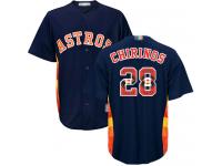 #28 Robinson Chirinos Navy Blue Baseball Men's Jersey Houston Astros Team Logo Fashion Cool Base