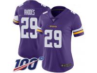 #29 Limited Xavier Rhodes Purple Football Home Women's Jersey Minnesota Vikings Vapor Untouchable 100th Season