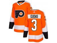 #3 Authentic Radko Gudas Orange Adidas NHL Home Men's Jersey Philadelphia Flyers