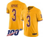 #3 Limited Dustin Hopkins Gold Football Men's Jersey Washington Redskins Rush Vapor Untouchable 100th Season