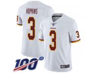 #3 Limited Dustin Hopkins White Football Road Men's Jersey Washington Redskins Vapor Untouchable 100th Season