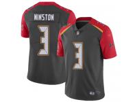 #3 Limited Jameis Winston Gray Football Men's Jersey Tampa Bay Buccaneers Inverted Legend Vapor Rush
