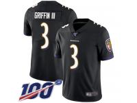 #3 Limited Robert Griffin III Black Football Alternate Men's Jersey Baltimore Ravens Vapor Untouchable 100th Season