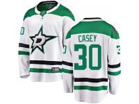 #30 Breakaway Jon Casey White NHL Away Men's Jersey Dallas Stars