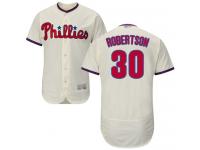 #30 David Robertson Cream Baseball Alternate Men's Jersey Philadelphia Phillies Flex Base