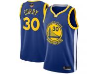 #30  Stephen Curry Royal Blue Basketball Men's Jersey Golden State Warriors Icon Edition 2019 Basketball Finals Bound