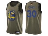 #30 Swingman Stephen Curry Green Basketball Men's Jersey Golden State Warriors Salute to Service 2019 Basketball Finals Bound
