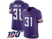 #31 Limited Ameer Abdullah Purple Football Home Men's Jersey Minnesota Vikings Vapor Untouchable 100th Season