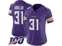 #31 Limited Ameer Abdullah Purple Football Home Women's Jersey Minnesota Vikings Vapor Untouchable 100th Season
