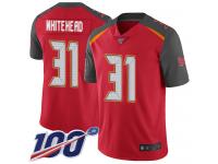 #31 Limited Jordan Whitehead Red Football Home Men's Jersey Tampa Bay Buccaneers Vapor Untouchable 100th Season