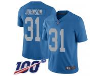 #31 Limited Ty Johnson Blue Football Alternate Youth Jersey Detroit Lions Vapor Untouchable 100th Season