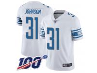 #31 Limited Ty Johnson White Football Road Youth Jersey Detroit Lions Vapor Untouchable 100th Season