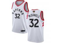 #32  KJ McDaniels White Basketball Men's Jersey Toronto Raptors Association Edition 2019 Basketball Finals Bound