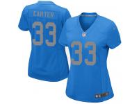 #33 Alex Carter Detroit Lions Alternate Jersey _ Nike Women's Blue NFL Game