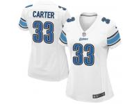 #33 Alex Carter Detroit Lions Road Jersey _ Nike Women's White NFL Game