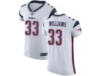 #33 Elite Joejuan Williams White Football Road Men's Jersey New England Patriots Vapor Untouchable