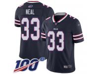 #33 Limited Siran Neal Navy Blue Football Men's Jersey Buffalo Bills Inverted Legend 100th Season
