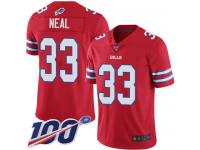 #33 Limited Siran Neal Red Football Men's Jersey Buffalo Bills Rush Vapor Untouchable 100th Season