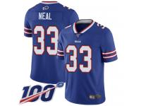 #33 Limited Siran Neal Royal Blue Football Home Men's Jersey Buffalo Bills Vapor Untouchable 100th Season