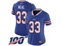 #33 Limited Siran Neal Royal Blue Football Home Women's Jersey Buffalo Bills Vapor Untouchable 100th Season