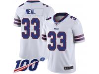 #33 Limited Siran Neal White Football Road Men's Jersey Buffalo Bills Vapor Untouchable 100th Season