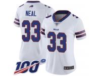 #33 Limited Siran Neal White Football Road Women's Jersey Buffalo Bills Vapor Untouchable 100th Season