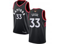 #33  Marc Gasol Black Basketball Men's Jersey Toronto Raptors Statement Edition 2019 Basketball Finals Bound