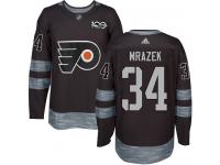 #34 Authentic Petr Mrazek Black Adidas NHL Men's Jersey Philadelphia Flyers 1917-2017 100th Anniversary