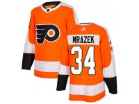 #34 Authentic Petr Mrazek Orange Adidas NHL Home Men's Jersey Philadelphia Flyers