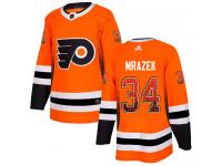 #34 Authentic Petr Mrazek Orange Adidas NHL Men's Jersey Philadelphia Flyers Drift Fashion