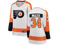 #34 Breakaway Petr Mrazek White NHL Away Women's Jersey Philadelphia Flyers