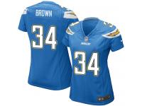 #34 Donald Brown San Diego Chargers Alternate Jersey _ Nike Women's Electric Blue NFL Game