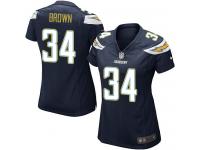 #34 Donald Brown San Diego Chargers Home Jersey _ Nike Women's Navy Blue NFL Game