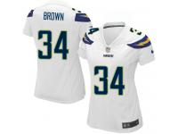#34 Donald Brown San Diego Chargers Road Jersey _ Nike Women's White NFL Game