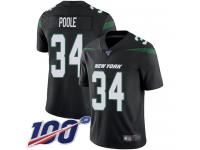 #34 Limited Brian Poole Black Football Alternate Men's Jersey New York Jets Vapor Untouchable 100th Season