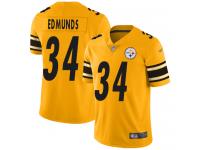 #34 Limited Terrell Edmunds Gold Football Men's Jersey Pittsburgh Steelers Inverted Legend Vapor Rush
