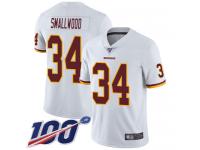 #34 Limited Wendell Smallwood White Football Road Men's Jersey Washington Redskins Vapor Untouchable 100th Season