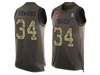 #34 Mike Edwards Green Football Men's Tampa Bay Buccaneers Salute to Service Tank Top