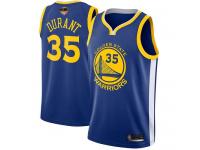 #35  Kevin Durant Royal Blue Basketball Men's Jersey Golden State Warriors Icon Edition 2019 Basketball Finals Bound