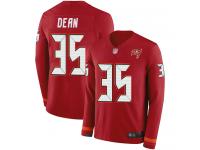 #35 Limited Jamel Dean Red Football Men's Jersey Tampa Bay Buccaneers Therma Long Sleeve