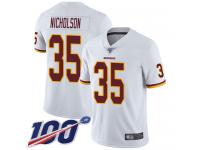 #35 Limited Montae Nicholson White Football Road Men's Jersey Washington Redskins Vapor Untouchable 100th Season