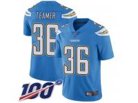 #36 Limited Roderic Teamer Electric Blue Football Alternate Men's Jersey Los Angeles Chargers Vapor Untouchable 100th Season