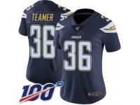 #36 Limited Roderic Teamer Navy Blue Football Home Women's Jersey Los Angeles Chargers Vapor Untouchable 100th Season
