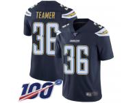 #36 Limited Roderic Teamer Navy Blue Football Home Youth Jersey Los Angeles Chargers Vapor Untouchable 100th Season