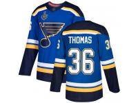#36 Robert Thomas Royal Blue Hockey Home Men's Jersey St. Louis Blues 2019 Stanley Cup Final Bound