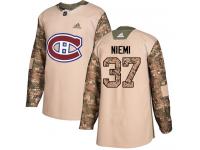 #37 Adidas Authentic Antti Niemi Men's Camo NHL Jersey - Montreal Canadiens Veterans Day Practice