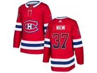 #37 Adidas Authentic Antti Niemi Men's Red NHL Jersey - Montreal Canadiens Drift Fashion