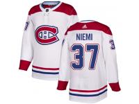 #37 Adidas Authentic Antti Niemi Men's White NHL Jersey - Away Montreal Canadiens