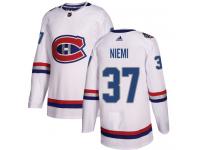 #37 Adidas Authentic Antti Niemi Men's White NHL Jersey - Montreal Canadiens 2017 100 Classic
